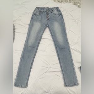 Hippie girl high rise skinny jeans light blue size 16